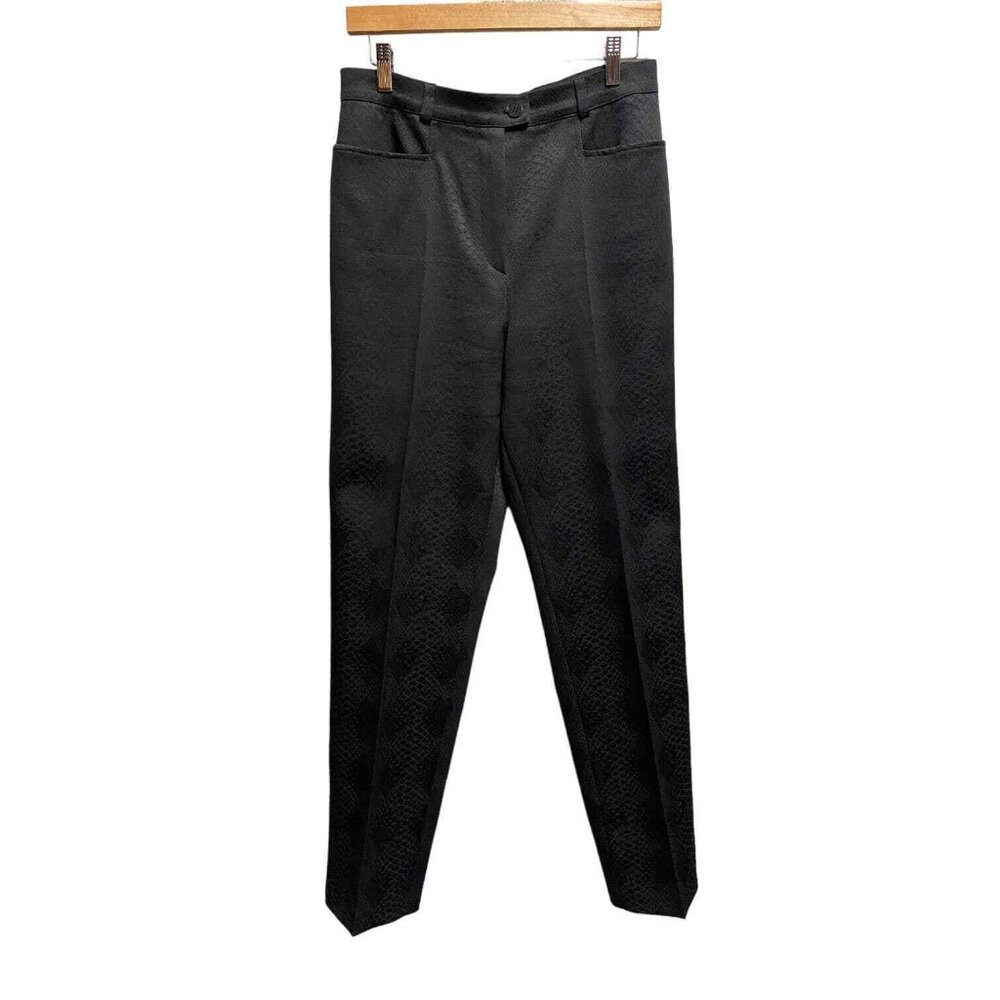GERRY WEBER‎ Black Reptile Animal Print Ankle Pants US 10  Trousers Slacks